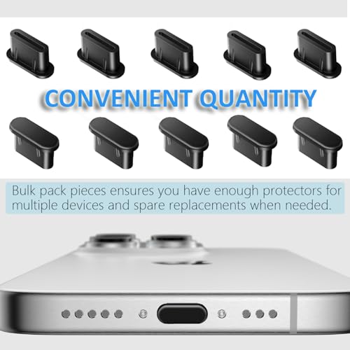 40 Piece Set Anti-Dust Plugs for USB-A and USB-C, Black 20 x USBA and 20 x USBC Port Dust Protector Covers Caps