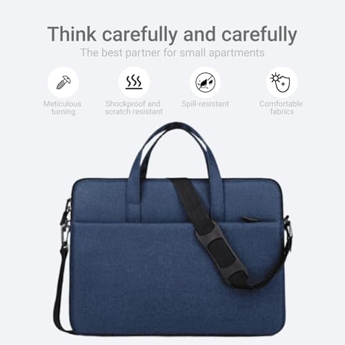 14.96" Water-Resistant Messenger & Shoulder Bag - Protective Laptop Case for 1 Zipper Pockets - color: Blue