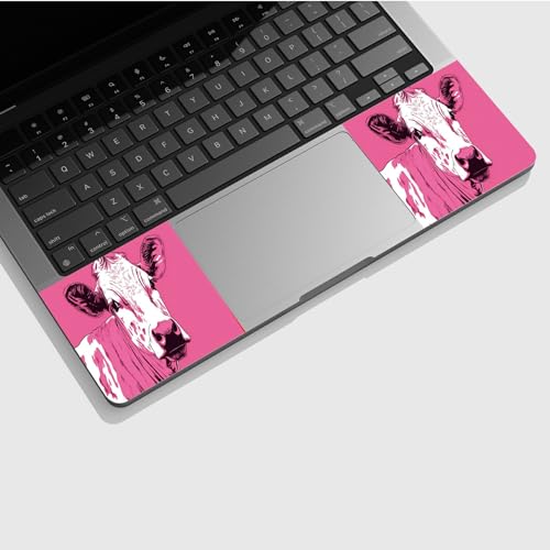 Universal Laptop Skin Sticker with 2 Wrist Pad Skins, Waterproof Scratch Resistant Vinyl Laptop Cover Decal, Cut to Fit for 11–15.6 Inch MacBook HP Dell Lenovo, Pink Cow - color: Pink Cow