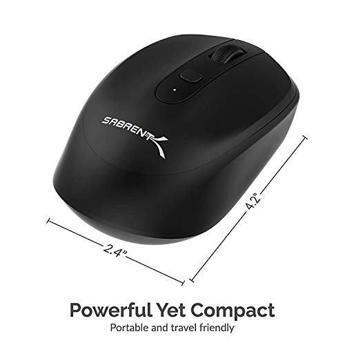 SABRENT 2.4GHz Rechargeable Wireless Mouse with Adjustable Resolution (MS-RCWM) - size: Rechargeable Wireless
