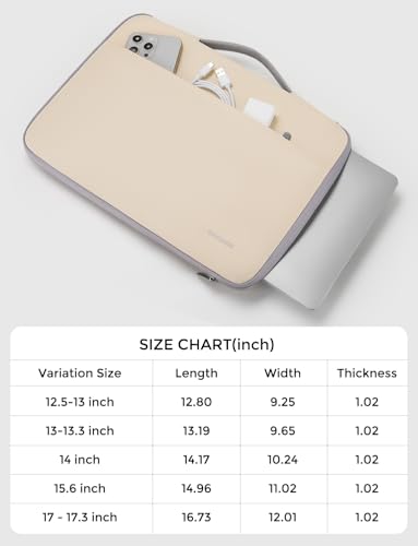 DOMISO 17 inch Laptop Sleeve Protective Case Cover Compatible with 17-17.3 inch HP Dell ASUS Lenovo Chromebook,Waterproof Computer Cases Bag with Handle,Beige - color: Beige, size: 17"