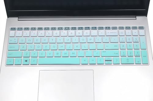 Silicone Keyboard Skin Compatible for HP OmniBook 5 AI 16" 16-ag 16-af 16-ba 16-bc 16z-ag100 16z-bc100 Series Laptop 16-af1037nr 16-bc1047nr (NOT for OmniBook 5 16-fb/cf 14-he/fp Series (Ombre Mint) - color: Ombre Mint