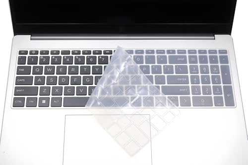 Silicone Keyboard Skin Cover Compatible for HP OmniBook 5 AI 16" 16-ag 16-af 16-ba 16-bc 16z-ag100 16z-bc100 Series Laptop 16-af1037nr 16-bc1047nr (NOT for OmniBook 5 16-fb/cf 14-he/fp Series) (Clear) - color: Clear