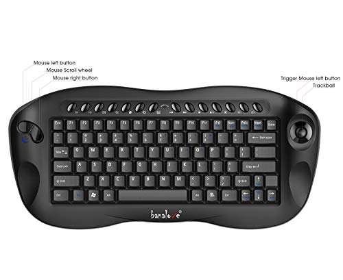 Easy Zoom Control with Scroll Wheel and ctrl,Banalove mini Handheld trackball Multi-Media 2.4G Wireless Keyboard Combo for HTPC Home Theater Keyboard,Smart TV Multimedia Set-Top Box