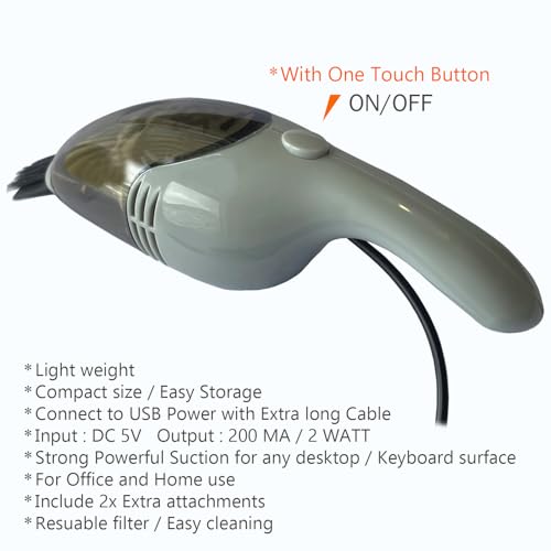 Lightweight Mini Vacuum with Strong Suction - Perfect for Keyboard, Desktop Dust Removal - color: Gray