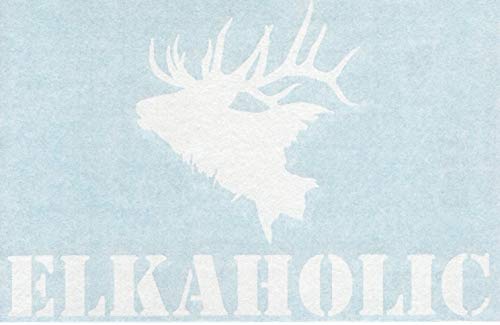 Elkaholic Elk Hunting Hunter - Cars Trucks Moped Helmet Hard Hat Auto Automotive Craft Laptop Vinyl Decal Store Window Wall Sticker 01064