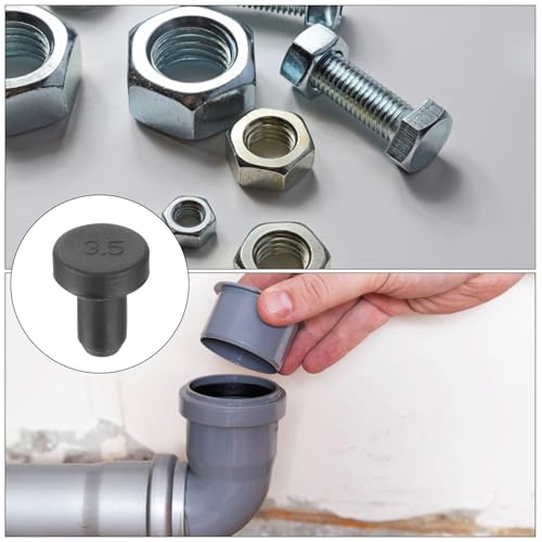 uxcell High Temp Silicone Plug Mount Dia 3.5mm/0.14 inch t Shaped Rubber Stopper Hole Plugs for Powder Coating Plating Waterproof Plugs Sealing Plugs Black Pack of 12(OD 6mm) - size: 3.5x6mm