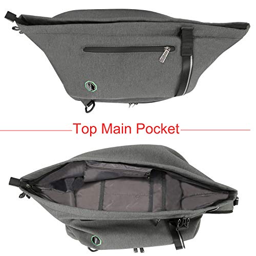 Large Sling Bag Laptop Backpack Cross Body Messenger Bag Shoulder Travel Rucksack (B-Light Gray) - color: B-light Gray