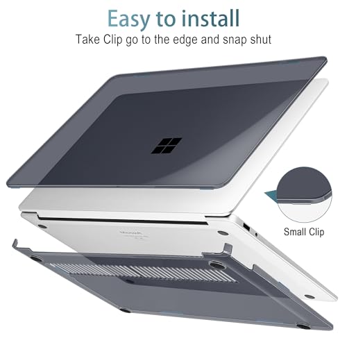 Mektron Clear Case for 2025 Microsoft Surface Laptop Windows 11 Copilot+ PC Surface Laptop 13 Inch Touchscreen Display Cover Fits Model 2095, Crystal Black - color: Crystal Black