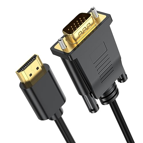 6FT HDMI to VGA Cable 5-Pack,1080P HD | HDMI to VGA Cord (Male to Male)Video Cable for Computer, Desktop, Laptop, PC, Monitor, Projector, HDTV (NOT Bidirectional) - size: 6 Feet, style: 5Pack