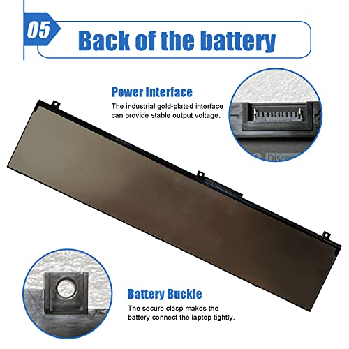 97Wh NYFJH Laptop Battery Replace for Dell Precision 7530 7730 7540 7740 Mobile Workstation P74F P74F001 P74F002 P34E P34E001 P34E002 Series Notebook 0WNRC 00WNRC GW0K9 0GW0K9 11.4V 8070mAh - size: 13.07*3.07*0.38 inch NYFJH