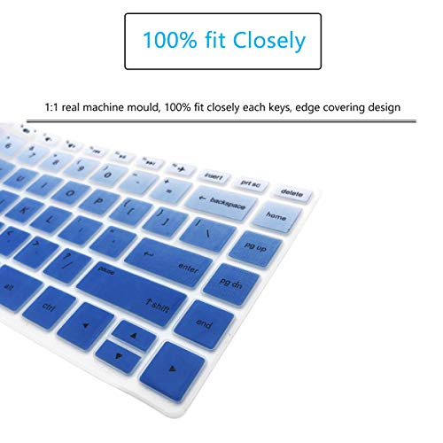 Keyboard Cover for HP Laptop 14-dk 14-dq/cd 14-dk0002dx 14-dk1003dx 14-dk0736ms 14-dk1022wm 14-dk0028wm 14-dk1025wm 14-dk1035wm dk1032wm 14-dk0053od 14-dk1013dx 14-dk0095nr dk1097nr dk1031dx dk0032dx - color: Gradual Blue