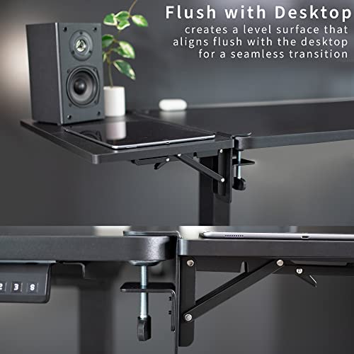 VIVO Clamp-on 24 x 12 inch (14 Including Clamps) Desk Extender, Wrist Support, Foldable Keyboard Tray, Table Mount for Sit Stand Desks, Black, DESK-EXT24. | Foldable, Wrist Support Arm Rest, Office Keyboard Tray, Side Table Extension Attachment - size: 24