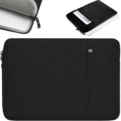 15.6 inch Laptop Cover Sleeve Case Waterproof Shockproof Protective Bag Handbags with Front Pocket for Notebook Black