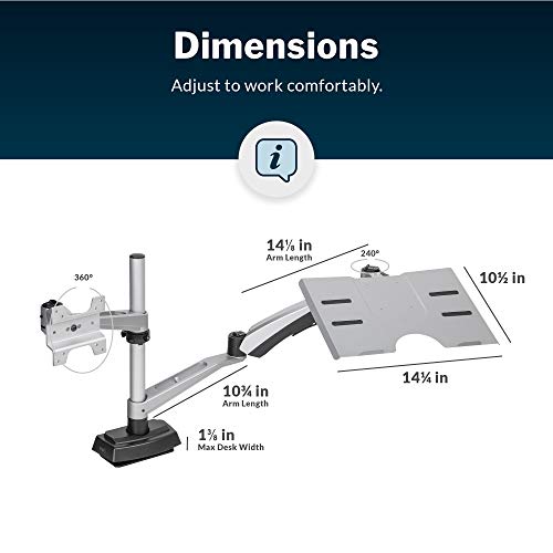 Vari Monitor Arm & Laptop Stand – Silver - style: Monitor Arm & Laptop Stand