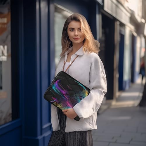Neon Human Black 15-16 Inch Quilted Laptop Sleeve Case Soft Notebook Protector Bag Computer Carrying Case - color: Neon Human Black, size: Large