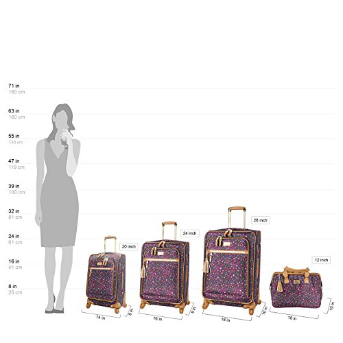 Steve Madden Designer Luggage Collection - Lightweight Softside Expandable Suitcase for Men & Women - Durable 20 Inch Carry On Bag with 4-Rolling Spinner Wheels (Dark Purple) - color: Dark Purple, size: 20 inches