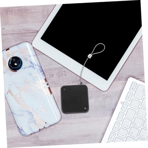Vaguelly 3pcs Automatic Retractable Cable Holder Box Hasp Latch Lock Cable Tether Case for Remote Control Laptop Wire Box for Security