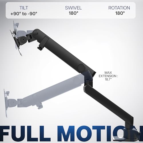 VIVO Premium Aluminum Full Motion Single Ultrawide Monitor Desk Mount Stand with Lift Engine Arm, Fits Screens up to 40 inches, STAND-V101BB - size: Single monitor, style: Standard