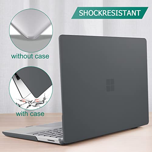 May Chen Compatible with Microsoft Surface Laptop Go 3 Go 2 Go 1 12.4 Inch Model 1943 2013 (2023 2022 2020 Release), Plastic Hard Shell Case with Screen Protector + Keyboard Cover, Matte Black - color: Matte Black