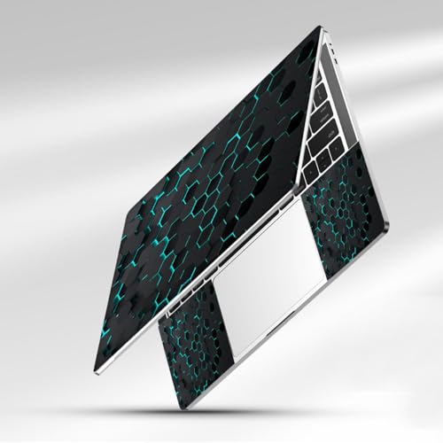 12.1-15.6 Inch Laptop Skin Decal, Universal Reusable Vinyl Laptop Cover Sticker, Waterproof Art Decal Protector in Black Honeycomb - color: Black Honeycomb