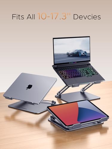 UGREEN Laptop Stand for Desk Laptop Riser Holder Foldable Portable Computer Stand Ergonomic Compatible with MacBook Pro Air Notebook and Tablets 10-17.3 Inch Gray - color: Gray