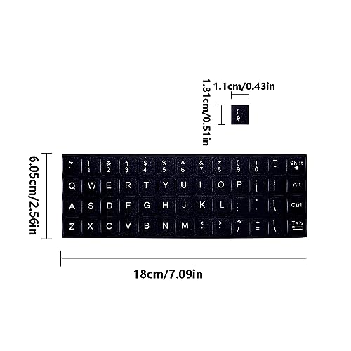 SEIWEI 2PCS Universal English Keyboard Stickers, Matte Replacement English Keyboard Stickers for Laptops, Tablets, and Desktops, Keyboard Alphabet Stickers with Black Font on Silver Background