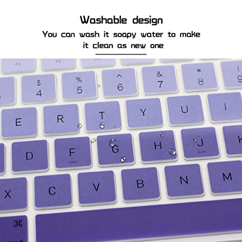 HRH Ombre Dark Purple Silicone Keyboard Cover Keypad Skin for Magic Keyboard with Numeric Keypad A1843 MQ052LL/A Released in 2017 (US Layout) - color: Ombre Dark Purple