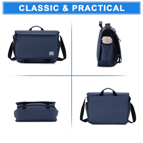 VASCHY Messenger Bag for Men,Water Resistant Casual Satchel Briefcase Fashion Laptop Work Bag Crossbody Shoulder Handbag for Women College Campus Blue - color: Blue