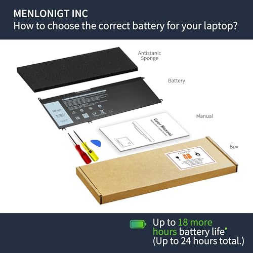 56Wh 33YDH Battery for Dell Inspiron 17 7000 7773 7779 7778 7786 2-in-1 15 7577 G3 3579 3779 G5 5587 G7 7588 Latitude 13 3380 14 3490 3590 3580 3400 3500 Vostro 7580 PVHT1 P30E P30E001 081PF3 - size: 9.5 x 4.12 x 0.38 inches 33YDH BATTERY