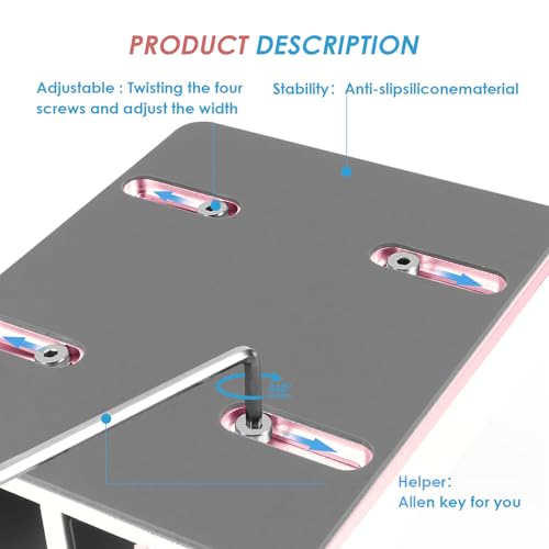 BESTYASH Adjustable Aluminum Alloy Vertical Laptop Stand with Dual Storage Slots, Space-Saving Laptop and Tablet Holder for Desk Organization, Rose Gold Desktop Rack for Home and Office Use