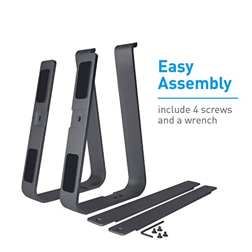 Macally Aluminum Laptop Stand for Desk - Works with All MacBook/Pro/Air & Laptops Between 10” to 17.3” - Sleek and Sturdy Laptop Riser - (ASTANDSG), Space Gray