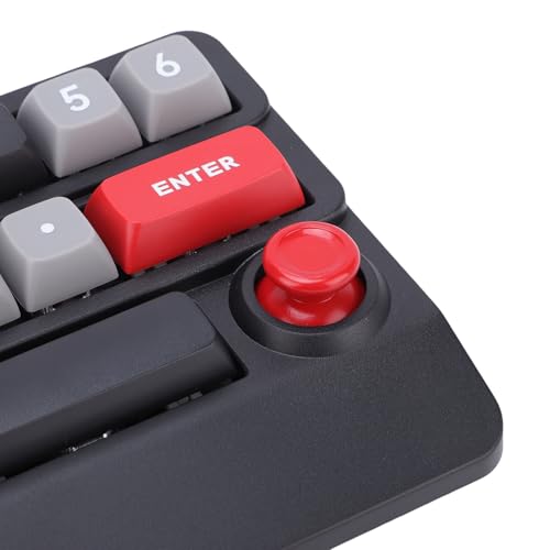 Asixxsix Number Pad, RGB 15 Keys Hot Swappable Wireless Numeric Keypad Macro Programmable Rechargeable Number Keypad with 3 Mode USB C 2.4G Bluetooth for Laptop Desktop Computer PC (Black Red) - color: Black Red