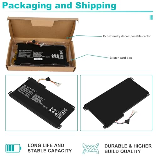 B31N1912 C31N1912 Laptop Battery Replacement for ASUS VivoBook asus 14 E410M E410MA L410M L410MA E410KA F414MA E510MA E510KA L510MA R522MA L410MA L410MA-BV058TS L510ma-wb04 E510KA-EJ033TS 11.55V 42Wh - size: B31N1912 8.94 * 4.96 * 0.71 in