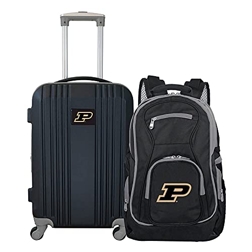 Denco Purdue University Boilermakers 2-Piece Luggage Set, Includes 21-inch Two-Tone Hardcase Spinner and 19" Laptop Backpack