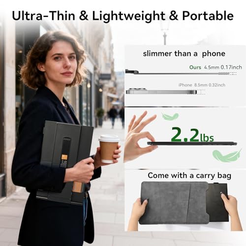 14 Inch Triple Laptop Screen Extender FHD 1080P IPS Extended Monitor | Portable Ultra-Thin Lightweight Extra Screen for Laptops 13-17.3" Compatible with Wins Mac Chrome Dex Phone Travel Work - size: 14" Monitor-A