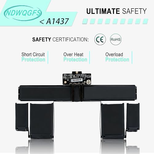 A1437 A1425 Laptop Battery Compatible with MacBook Pro Retina 13" A1425 Late 2012 & Early 2013 74Wh 11.21V Fits Models MD101 MD102 MD212 MD213 ME662 EMC 2557 2672