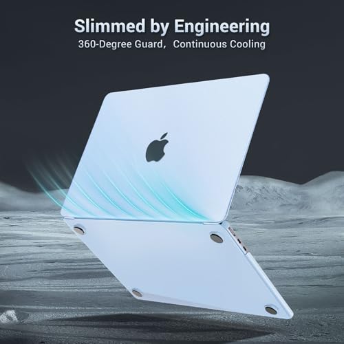 MOSISO Compatible with MacBook Air 13 inch Case M5 M4 M3 M2 2026-2022 | 2 in 1 Kit Anti-Fingerprints Shell for Mac Air 13.6, Ultra Seamlessly Closes Cover, A3449 A3240 A3113 A2681, Pastel Blue - color: Pastel Blue