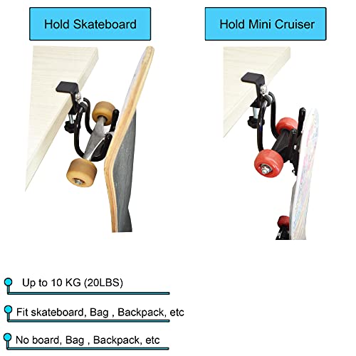 YYST Desk Mount Clamp-On Bag Holder Hook Backpack Hanger Portable for Backpack, Handbag, Purse, Laptop Bag, Tote Bag, Messenger Bag,Table Desk, Under Counter (20 lb. Capacity) (2)