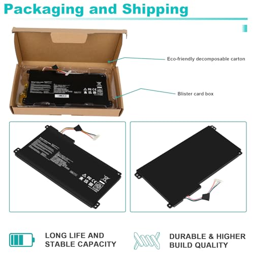 B31N1912 C31N1912 Laptop Battery for ASUS VivoBook 14 15.6" E410 E410MA E410M L410MA E410KA L410M-15 F414MA E510 L510 L510MA R522MA L510MA-WB04(DF112) L410MA-BV058TS E410MA-EK017TS E510KA-EJ033TS - size: 7.48*3.86*0.2inch B31N1912