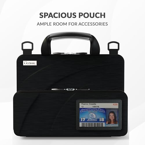 13-14 Inch Always-on Chromebook Protective Hard Case with Accessory Pouch and Adjustable Shoulder Strap (20 Pack) - color: 20 Pack Black