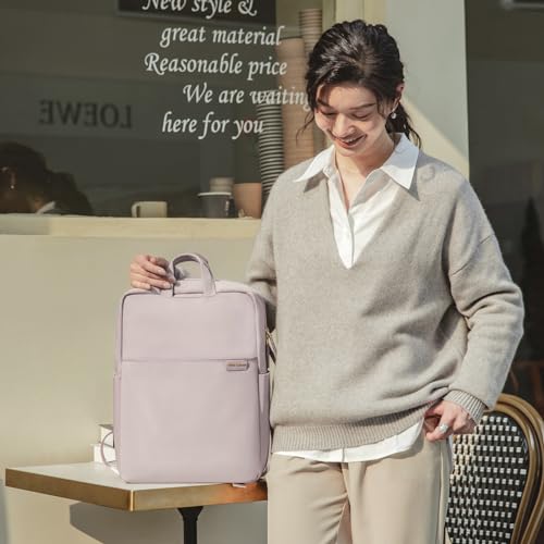 GOLF SUPAGS Travel Laptop Backpack for Women Anti Theft Slim Durable College Bookbag Business Computer Bag Fit 17Inch Notebook (Pinkish Grey, 17Inch) - color: Pinkish Grey, size: 17 Inch