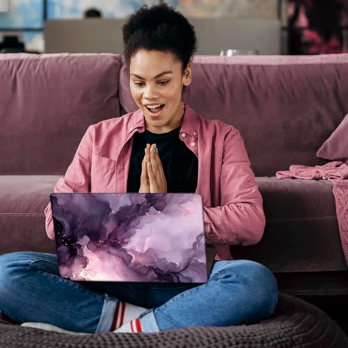 SUPERDANT 3Pcs Purple Ink-Wash Laptop Skin 14.9x10.6in Trim-to-Fit Notebook Sticker Cover Decal Set Bubble-Free PVC Wrap Scratch-Proof Water-Proof Ink Wash Diffusion - style: Ink wash diffusion