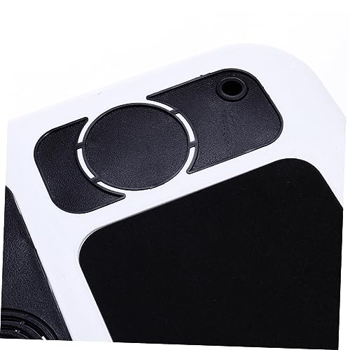 TEHAUX Foldable Laptop Table Tray Desk Quiet Fans Adjustable Height and Angle Non-Slip Legs Mouse Platform USB Cooling for Bed Sofa Couch Black and White Plastic Lap Desk