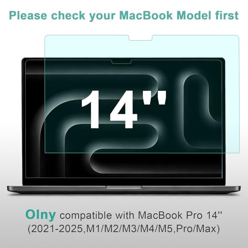 2-Pack Blue Light Blocking Screen Protector for 14 Inch MacBook Pro (2021-2025, M5, M4, M3, M2, M1, Pro/Max), Matte Cover Anti Glare Film Eye Protection Shield for Mac 14in, Anti-Scratch Protector - size: MacBook Pro 14 Inch(2021-2026)