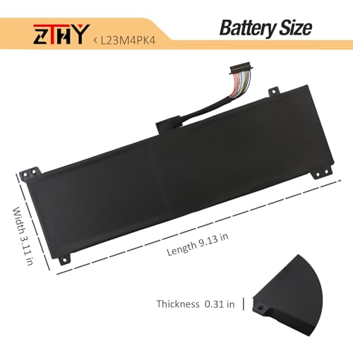 L23B4PK4 L23M4PK4 Laptop Battery Replacement for Lenovo LOQ 15AHP9 15ARP9 | 15IAX9 15IAX9I 15IRX9 Legion 5 15AKP10 15AHP10 15IAX10 15IRX10 Series L23D4PK4 L23L4PK4 SB11M64615 15.44V 60Wh - size: 9.13*3.11*0.31inch L23M4PK4