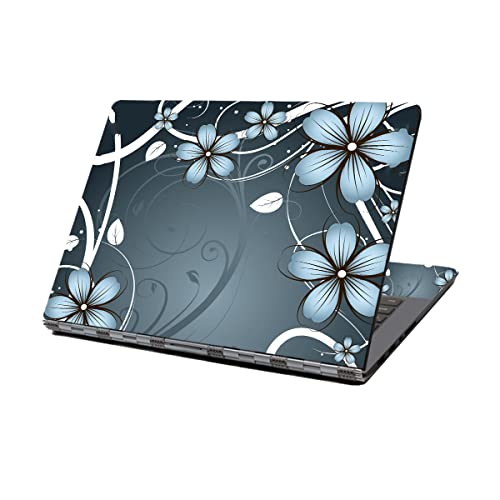 Laptop Skin Sticker Decal,12" 13" 13.3" 14" 15" 15.4" 15.6" Laptop Skin Sticker Protector Cover for Toshiba Hp Samsung Dell Apple Acer Leonovo Sony Asus Laptop Notebook (Blue Flower) - color: Blue Flower