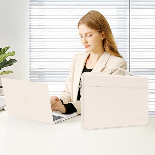 MOSISO Compatible with MacBook Air 13 inch Case M5 2026 M4 2025 M3 M2 2024-2022 A3449 A3240 A3113 A2681,Hard Shell&Sleeve Bag&Keyboard Skin&Webcam Cover&ScreenFilm for MacBook Air 13.6, Beige - color: Beige