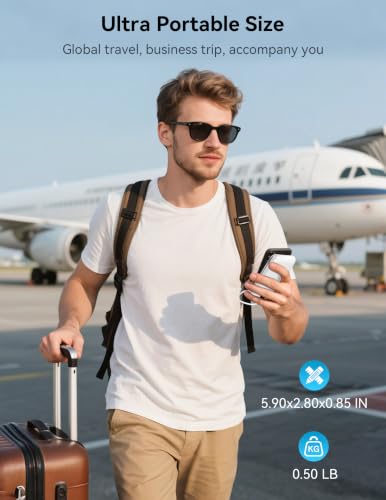Portable Charger 10000mAh 20W, Wall Plug, 2 Cables, iWatch Charging | Digital Display, Compact Lightweight, USB C Fast Charge, USB-A 18W, Multi Protection, Travel Essential, for iPhone 17 16, Pad - color: Auroral White