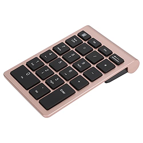 Number Pads, 22 Keys Numeric Keypad Numpad for Laptop Desktop PC, Mini Portable Financial Accounting Number Keyboard with USB Receiver for Mac OS, for Android, for Windows(Rose